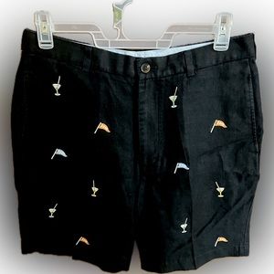 Brooks Brothers Linen Country Club Classic Golf Shorts, flat front